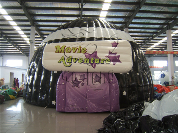 Inflatable movie tent