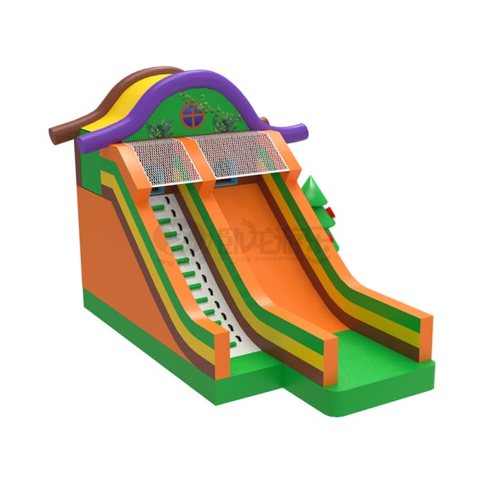 Forest House Inflatable Slide