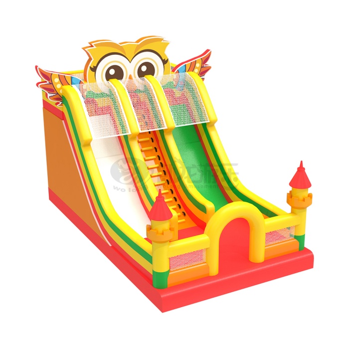 Owl Theme Inflatable Double Slide