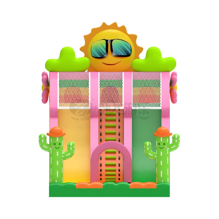 Cactus Sun Themed Inflatable Slide