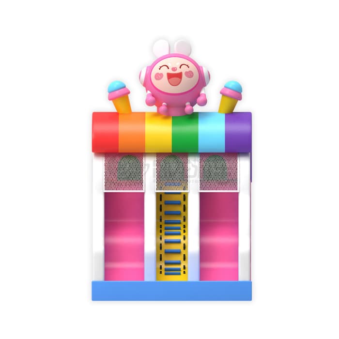 Rainbow Bunny Inflatable Slide