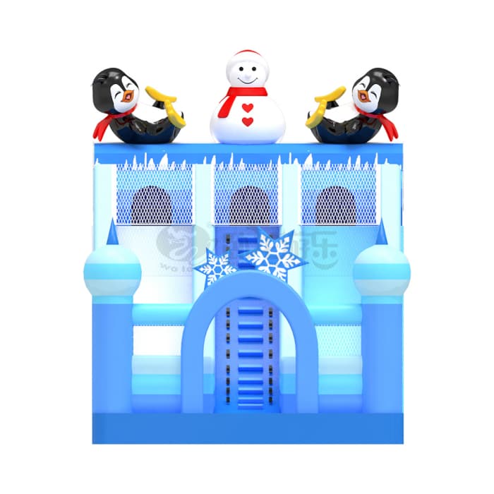 Winter Penguin Themed Inflatable Slide