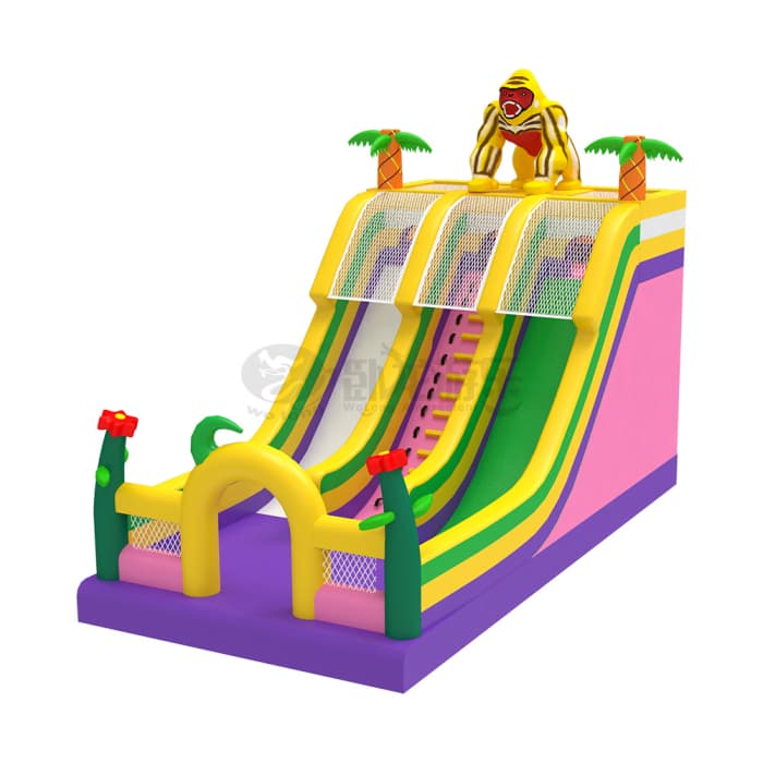 Jungle Gorilla Themed Inflatable Slide