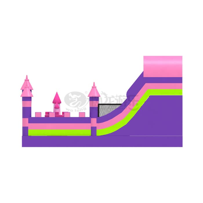 Pink Purple Princess Castle Inflatable Slide