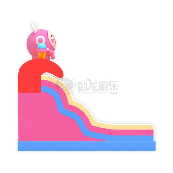 Rainbow Bunny Inflatable Slide