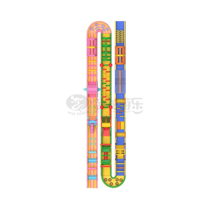 Dual-Lane Inflatable Obstacle Course