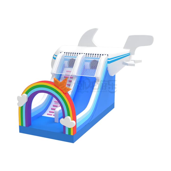 Airplane Rainbow Inflatable Slide