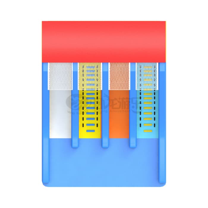 Orange & Blue 4-Lane Inflatable Slide