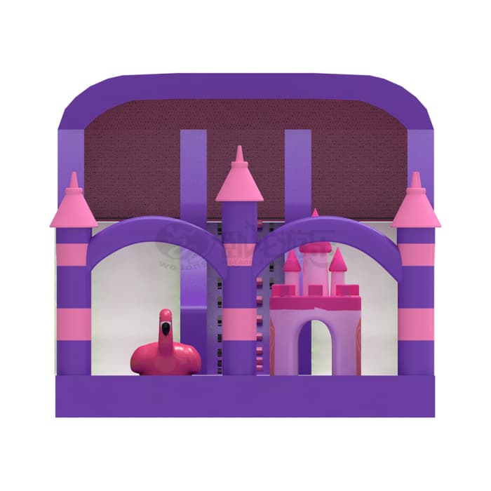 Pink Purple Princess Castle Inflatable Slide