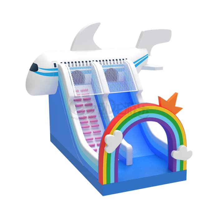 Airplane Rainbow Inflatable Slide