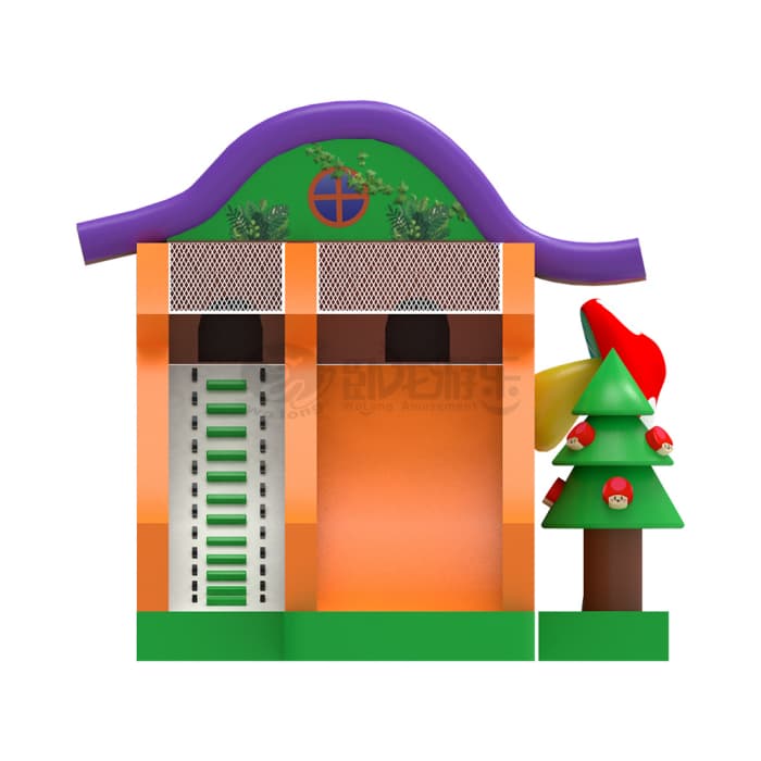 Forest House Inflatable Slide