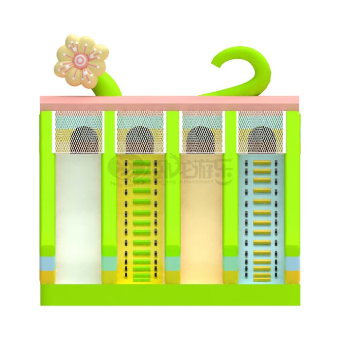 Flower Theme 4‑Lane Inflatable Slide