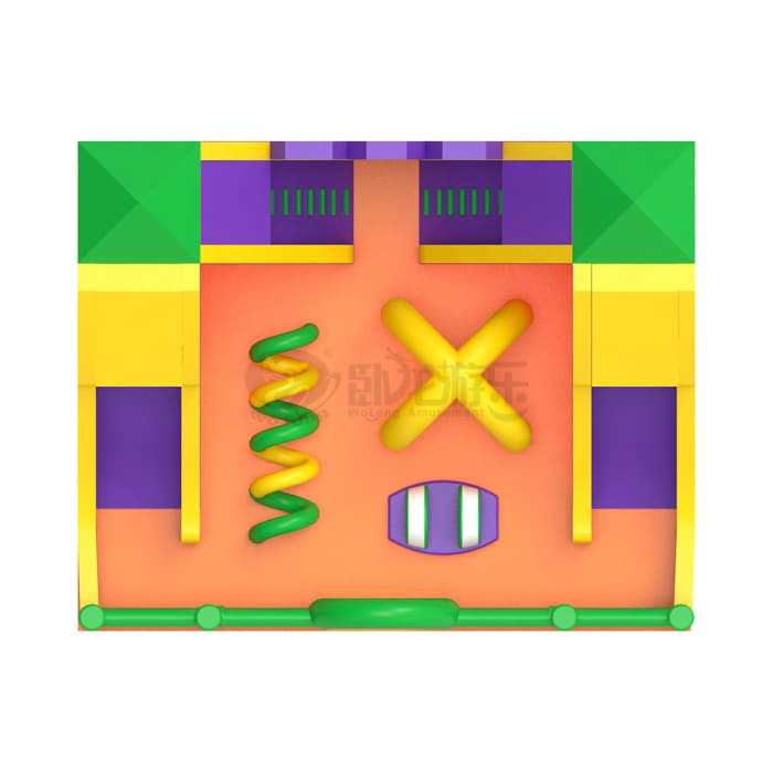Orange Purple Bounce Inflatable Slide