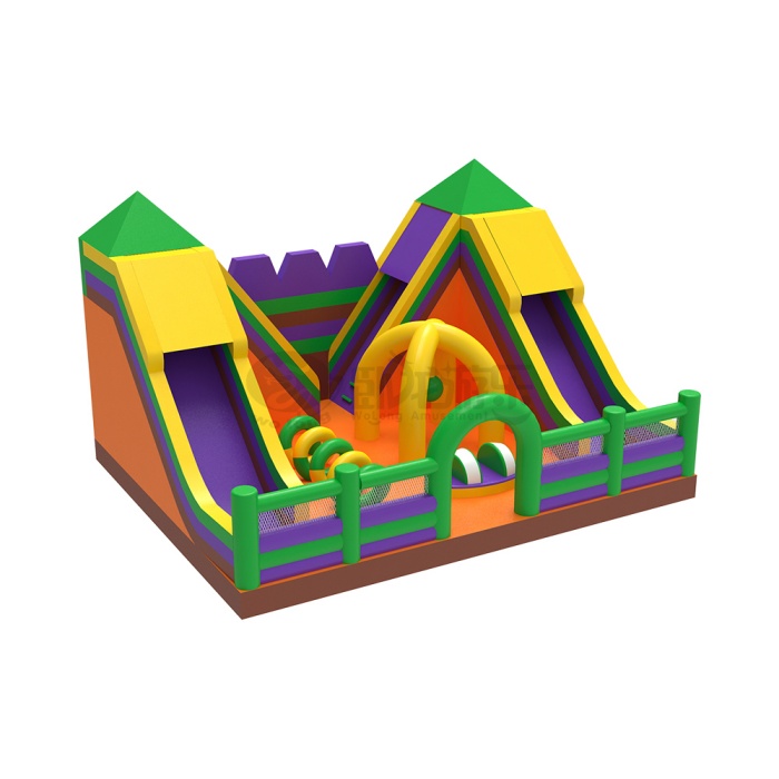 Orange Purple Bounce Inflatable Slide