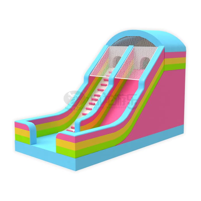 Pastel Rainbow Inflatable Slide