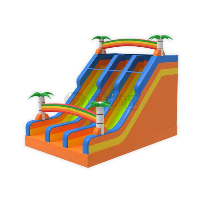 Tropical Rainbow Inflatable Slide