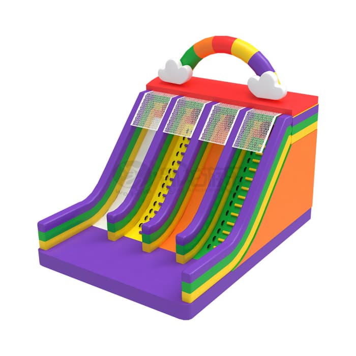 Rainbow Cloud Inflatable Slide