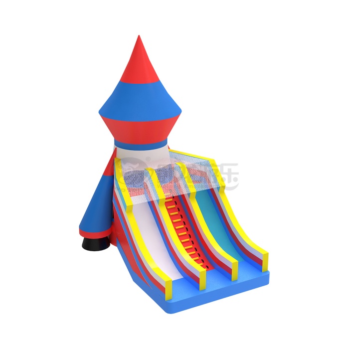 Rocket-Themed Inflatable Slide