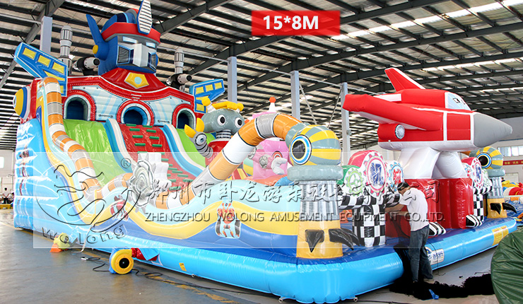 Robot inflatable slide for kids