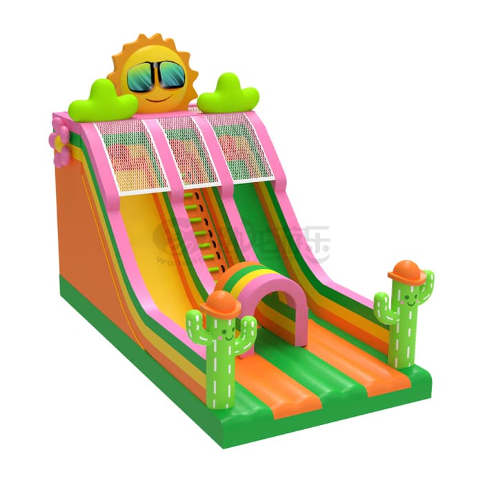 Cactus Sun Themed Inflatable Slide