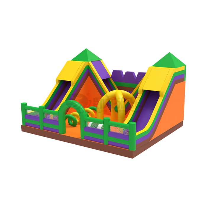 Orange Purple Bounce Inflatable Slide